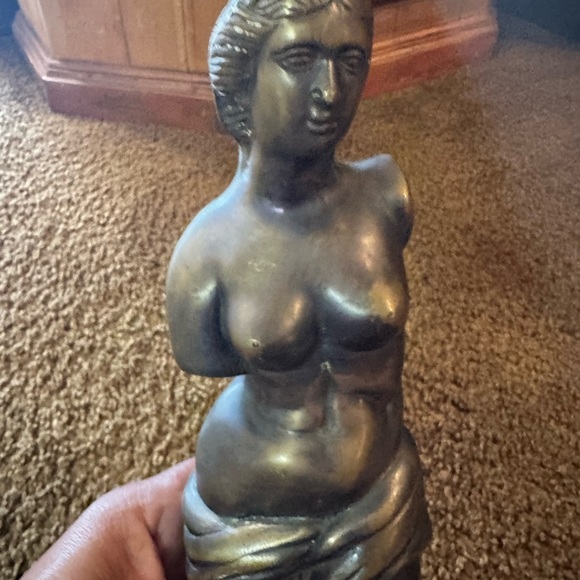 Mid Century Modern Brass Statue of a Greek Woman - Picture 7 of 9